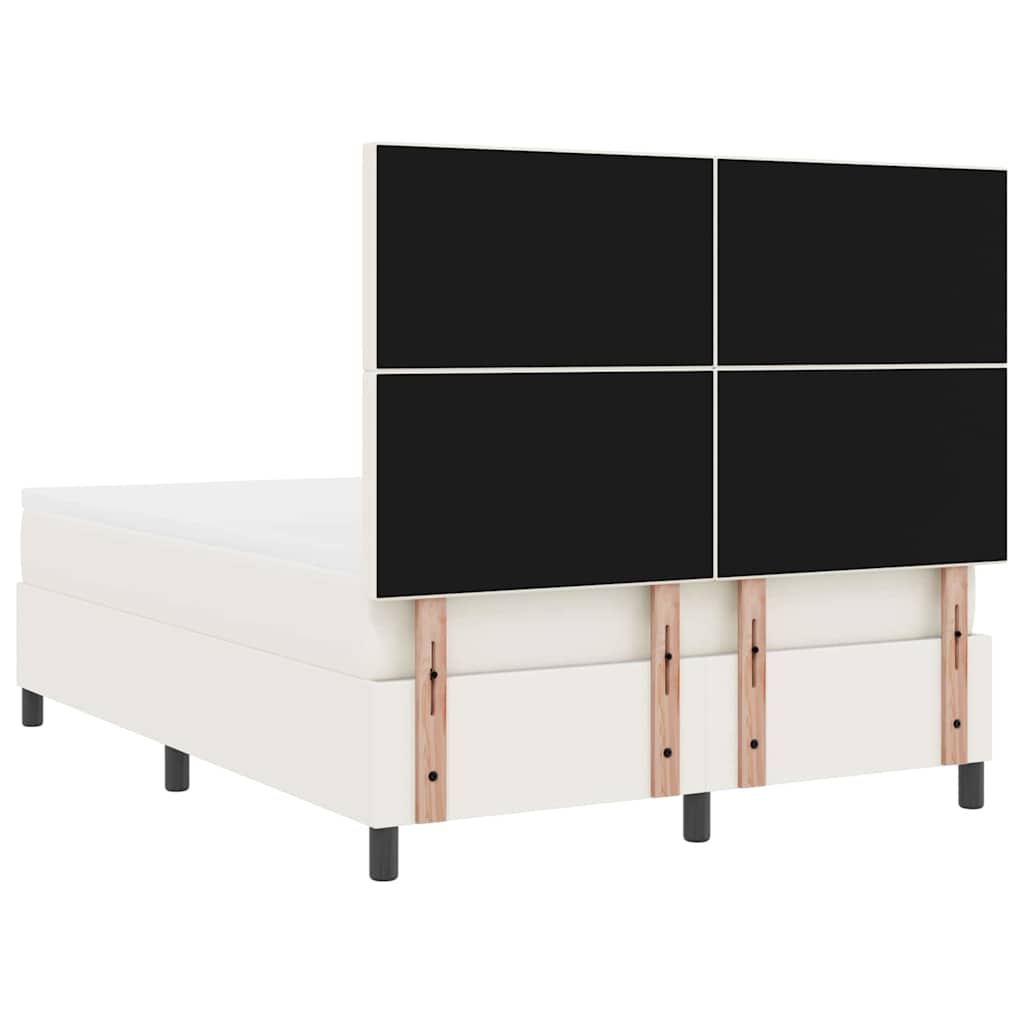 LED Box Spring Krevet s uzglavljem Krema i bijela 160 x 200 cm