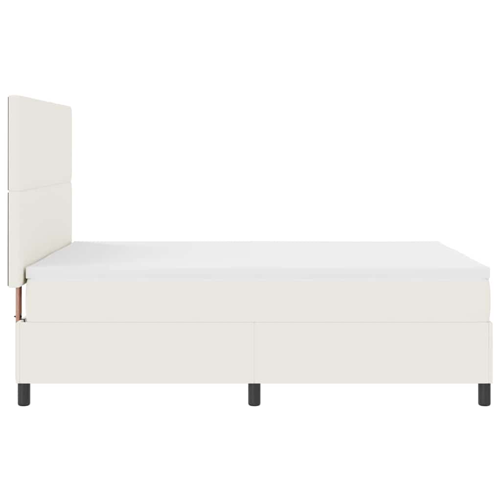 LED Box Spring Krevet s uzglavljem Krema i bijela 160 x 200 cm