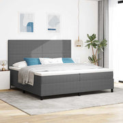 LED Box Spring Krevet Svijetlo siva i bijela. 200 x 200 cm