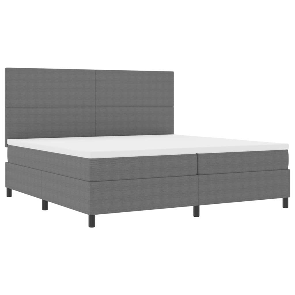 LED Box Spring Krevet Svijetlo siva i bijela. 200 x 200 cm