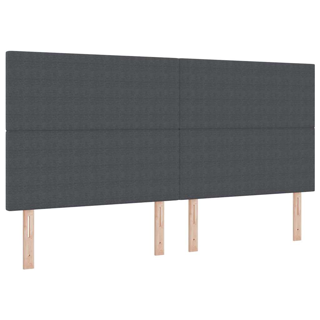 LED Box Spring Krevet Tamno siva i bijela 200 x 200 cm