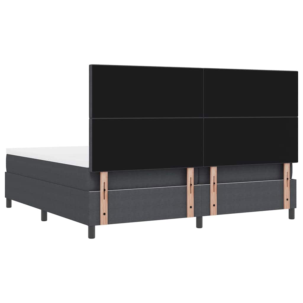 LED Box Spring Krevet Tamno siva i bijela 200 x 200 cm