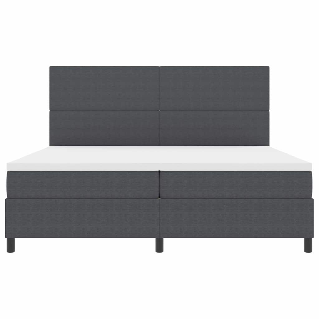 LED Box Spring Krevet Tamno siva i bijela 200 x 200 cm