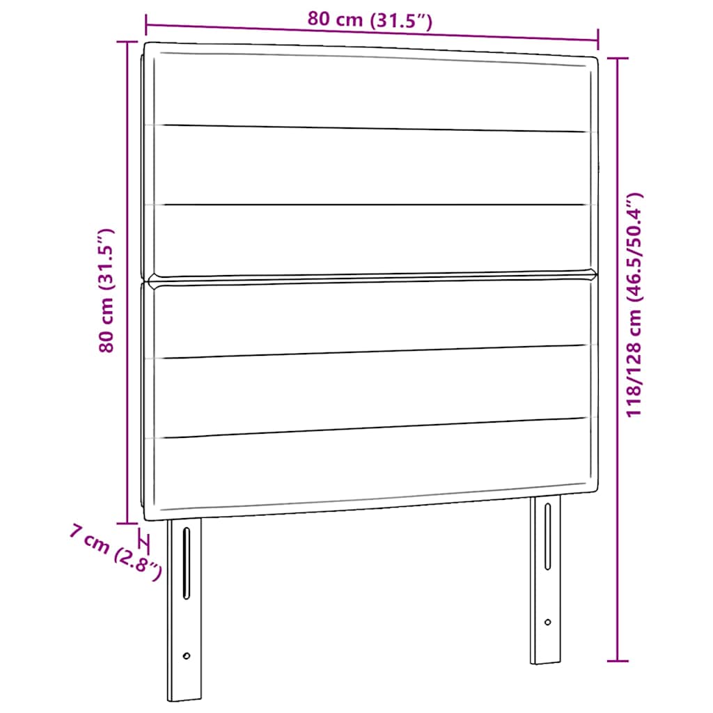 Uzglavlje Tamno siva 80 cm tkanina