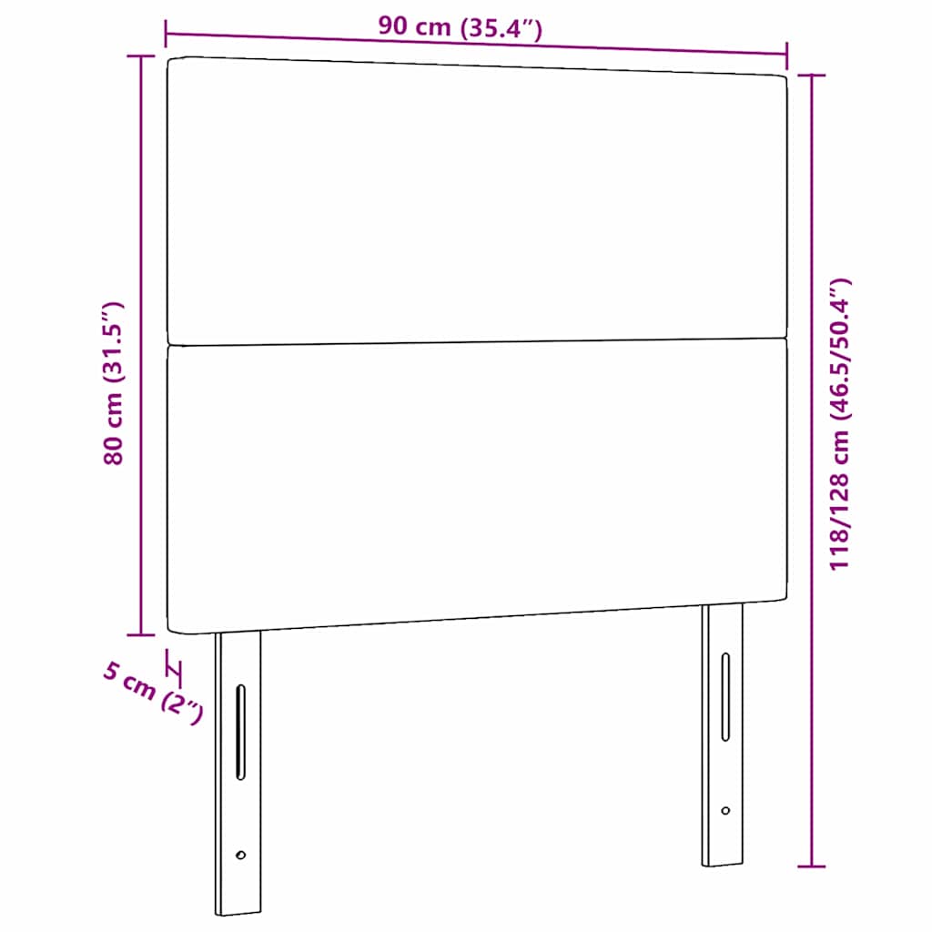 Uzglavlje Tamno siva 90 cm Kordura tekstil