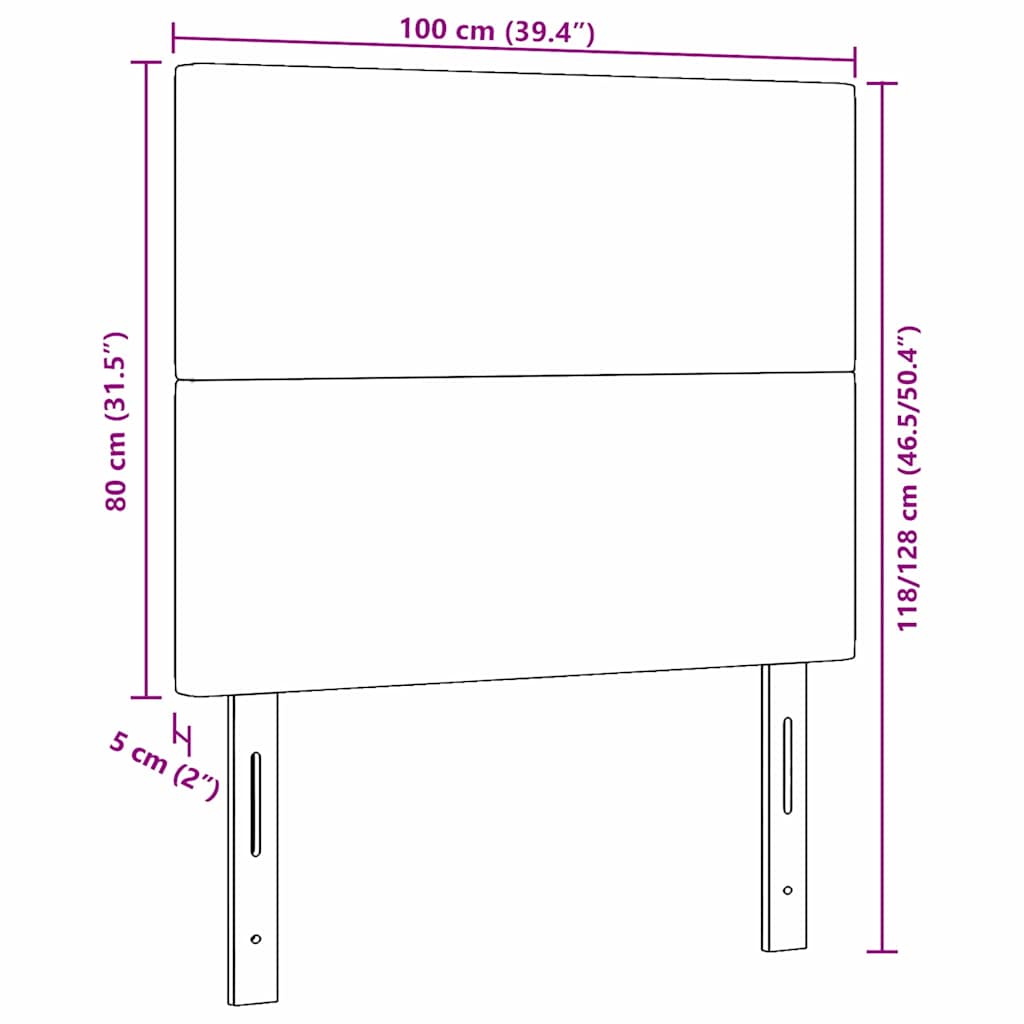 Uzglavlje Tamno siva 100 cm Kordura tekstil