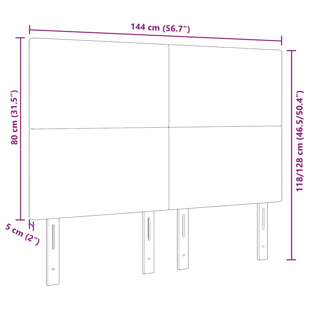 Uzglavlje Tamno siva 144 cm Kordura tekstil