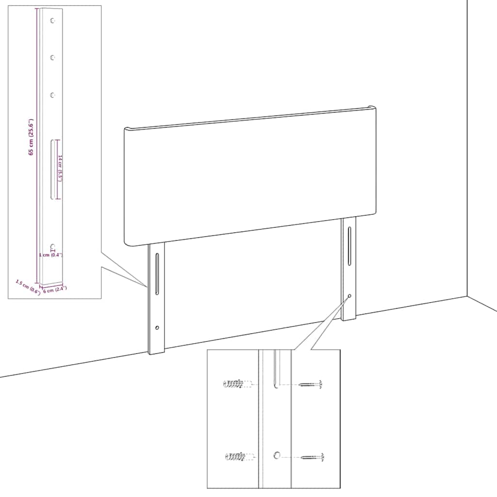 Uzglavlje Tamno plava 180 cm Baršun