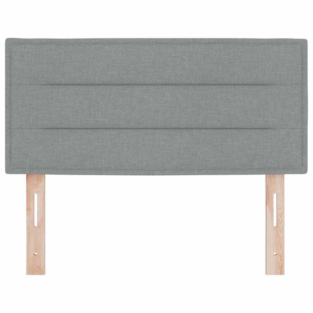 LED glava kreveta s LED trakama Svijetlo siva 80 cm tkanina