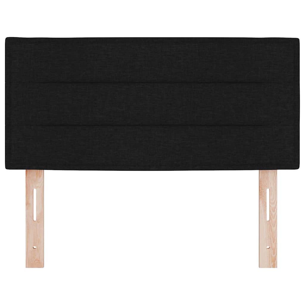 LED glava kreveta s LED trakama s uzglavljem Crna 80 cm tkanina
