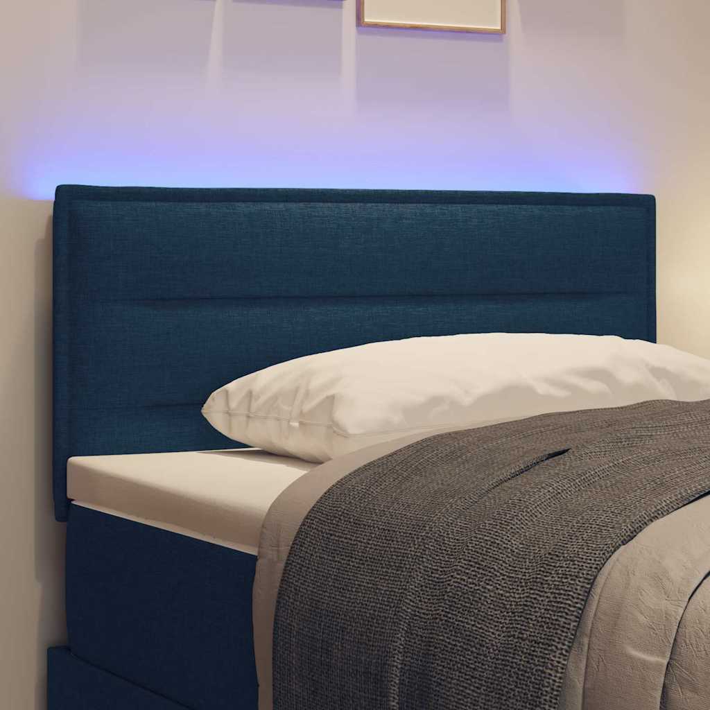 LED glava kreveta s LED trakama Plava 100 cm tkanina