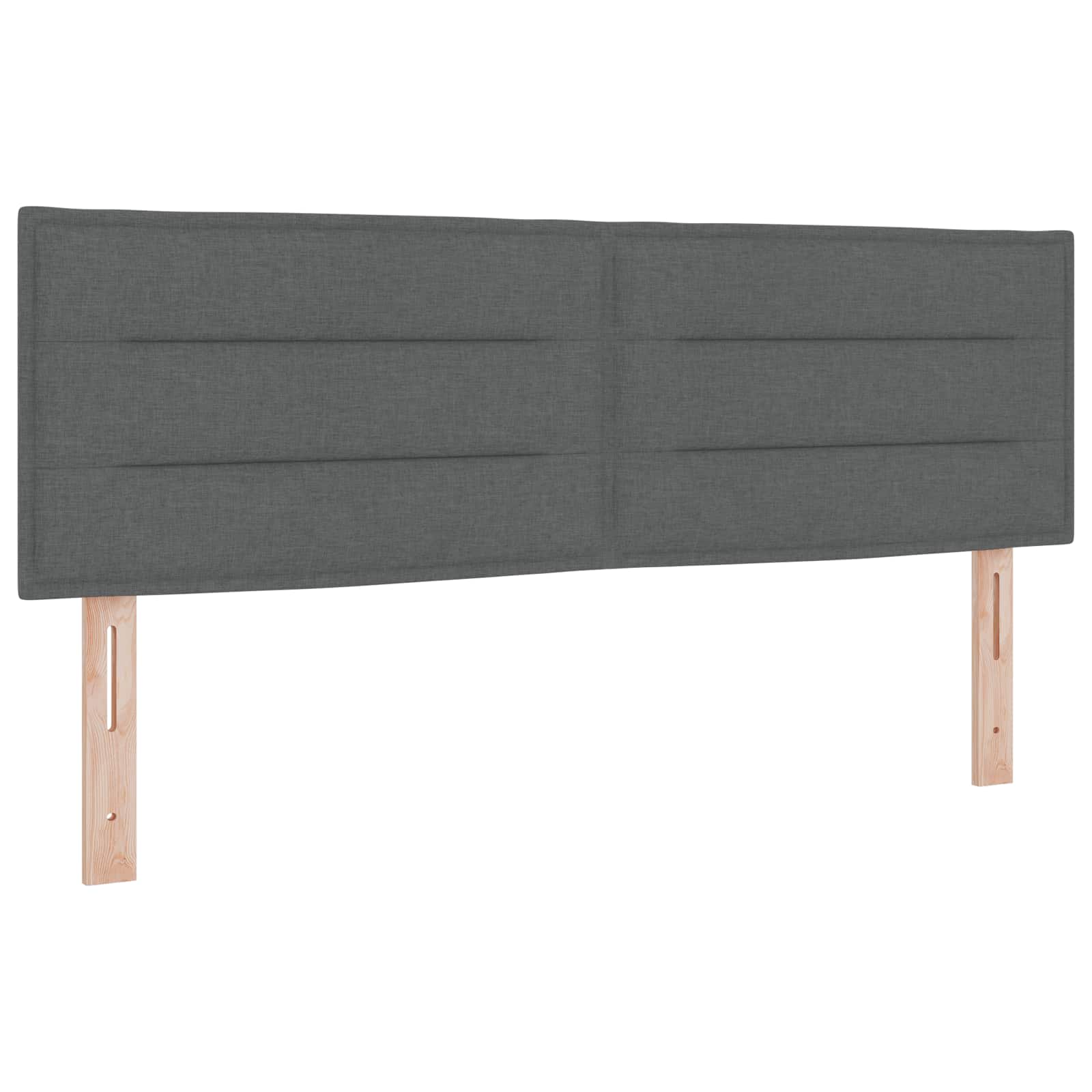 LED glava kreveta s LED trakama Tamno siva 160 cm tkanina