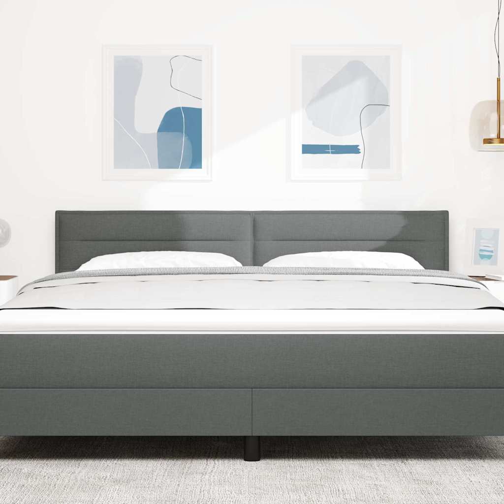 LED glava kreveta s LED trakama Tamno siva 180 cm tkanina