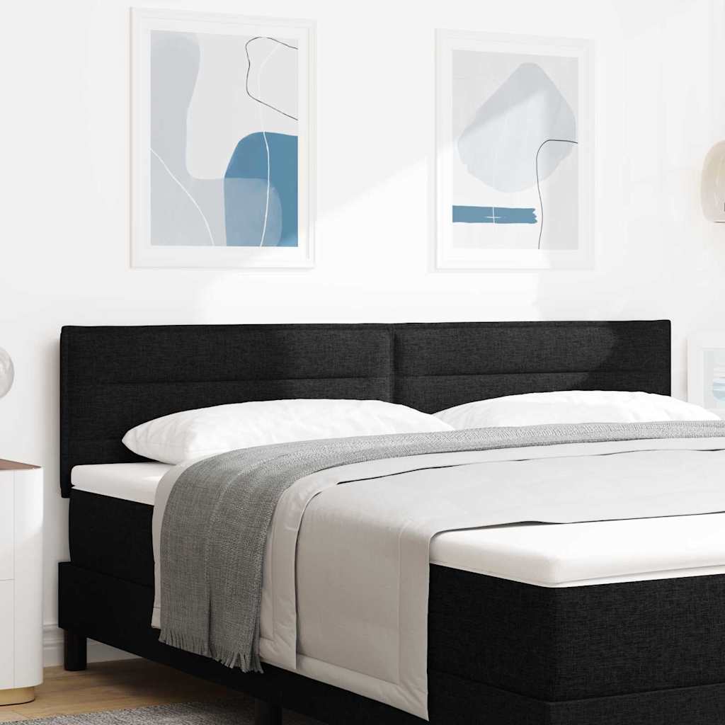 LED glava kreveta s LED trakama Crna 180 cm tkanina