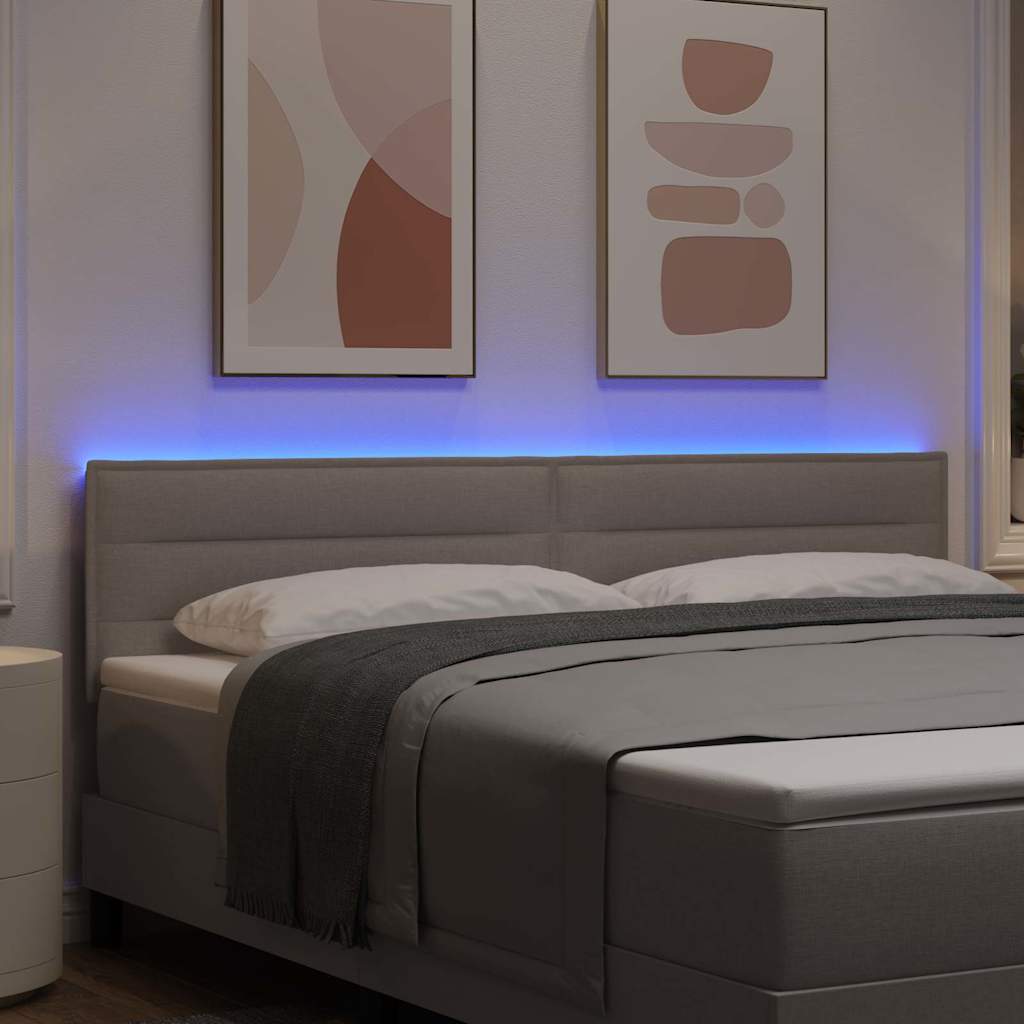 LED glava kreveta s LED trakama Sivo-smeđa 180 cm tkanina