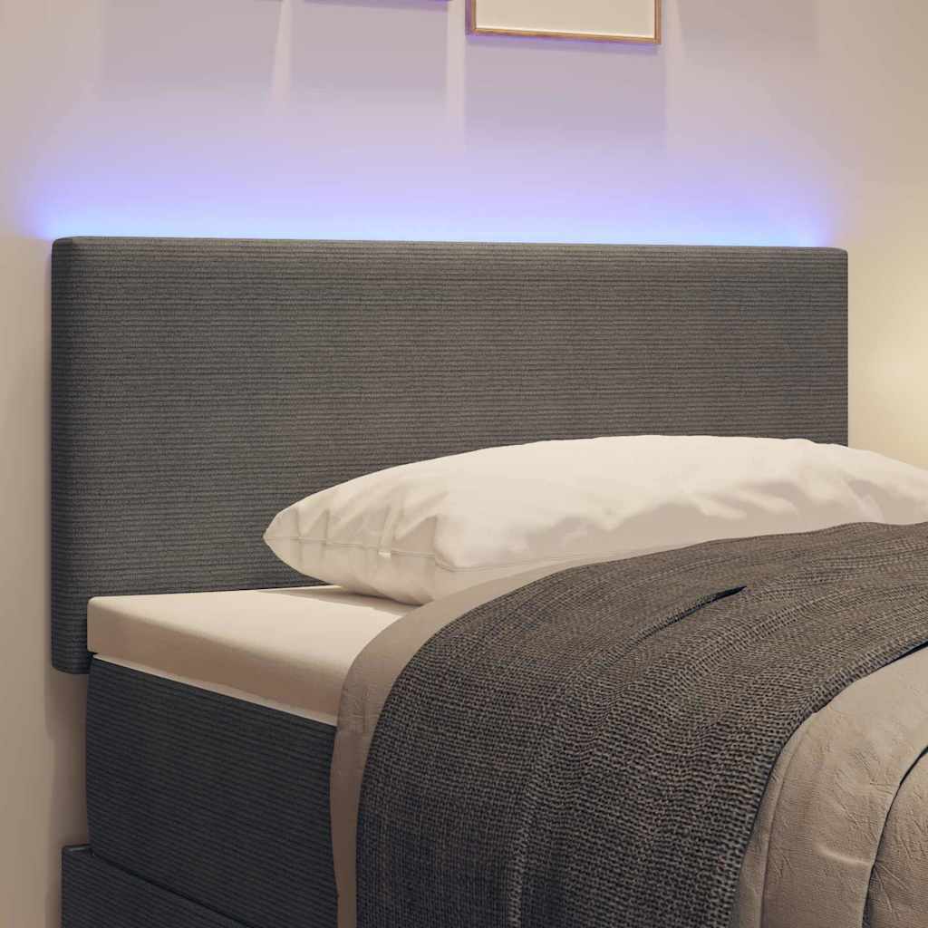 LED glava kreveta Svijetlo siva 80 cm Kordura tekstil