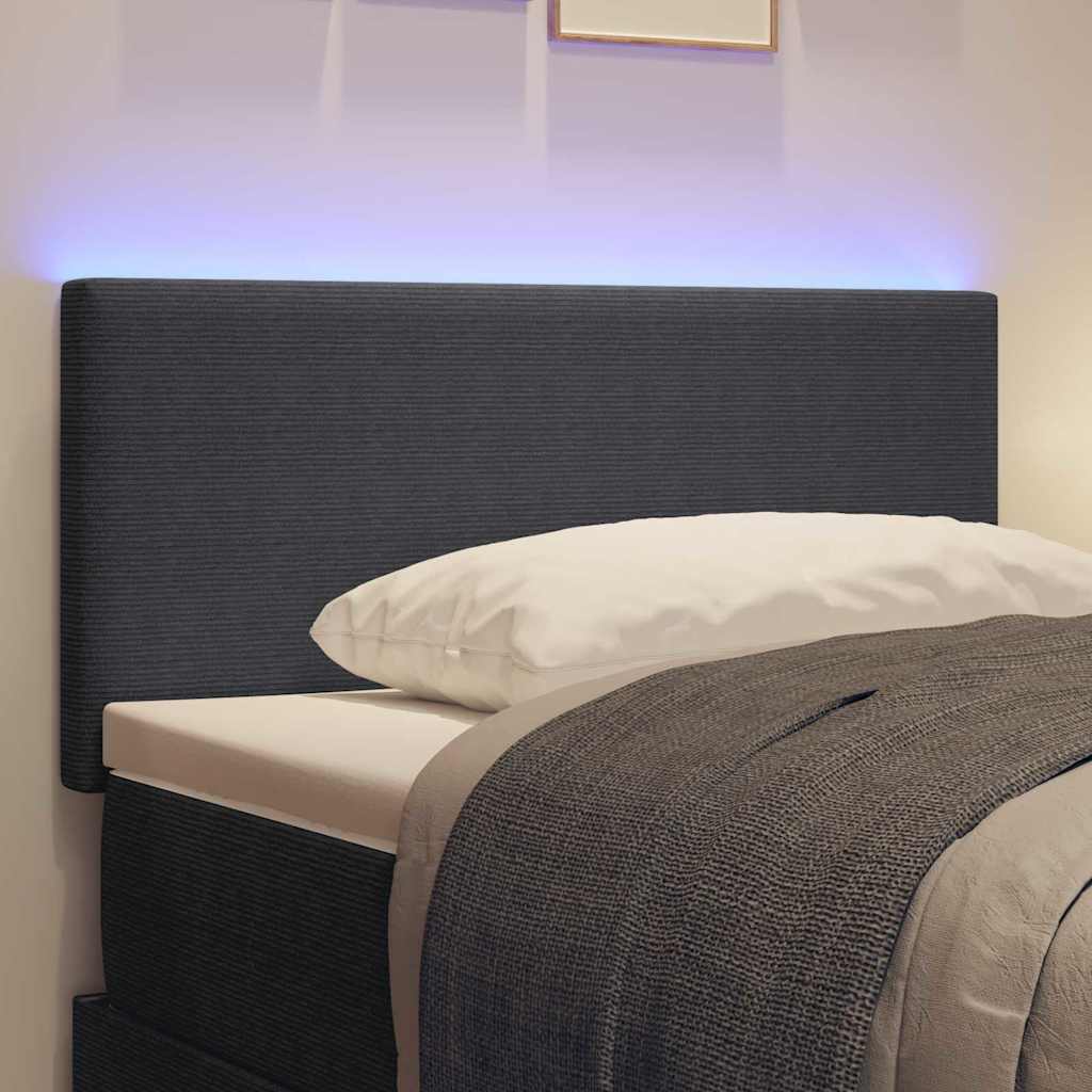 LED glava kreveta s uzglavljem Tamno siva 80 cm Kordura tekstil