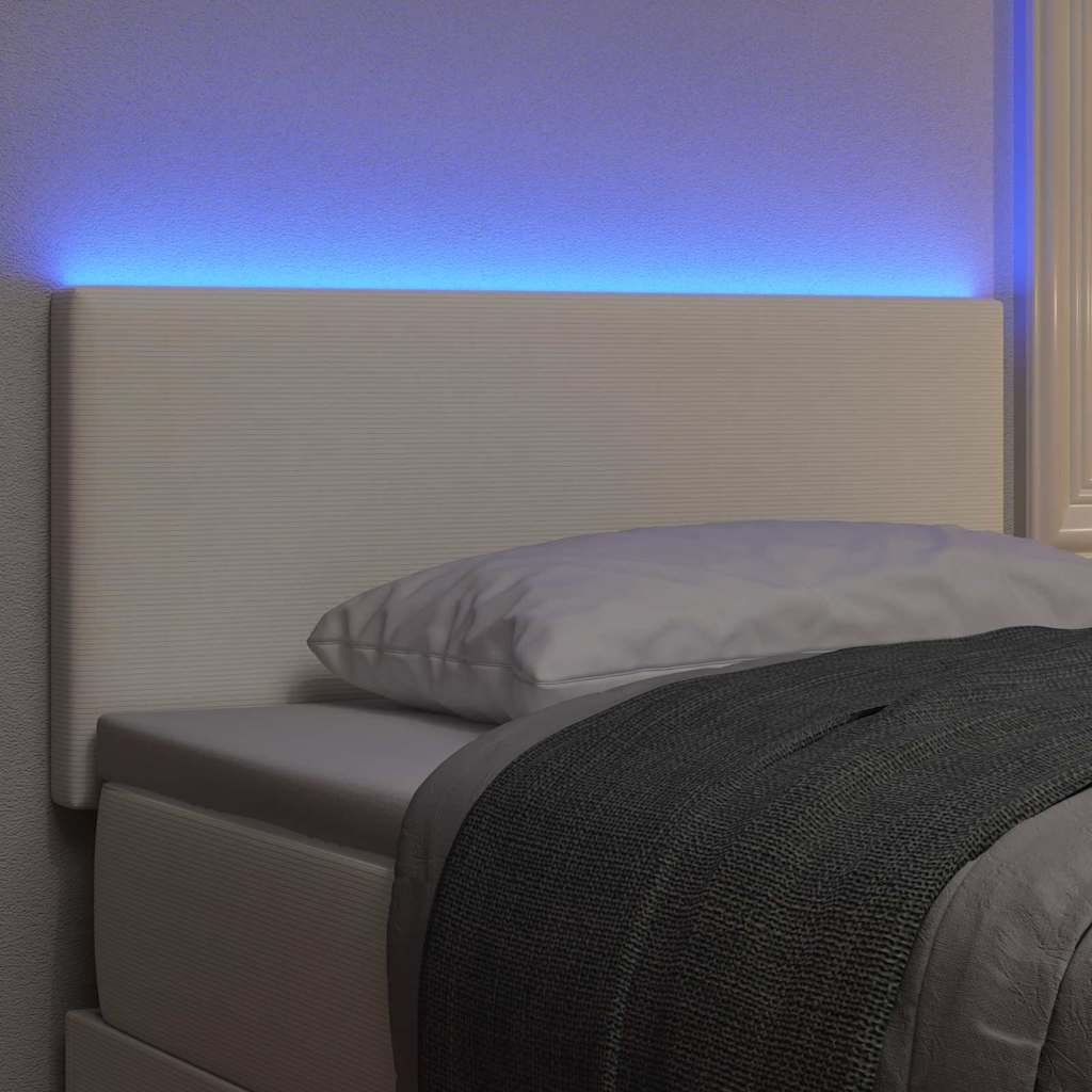 LED glava kreveta s LED trakama Krema 80 cm Kordura tekstil