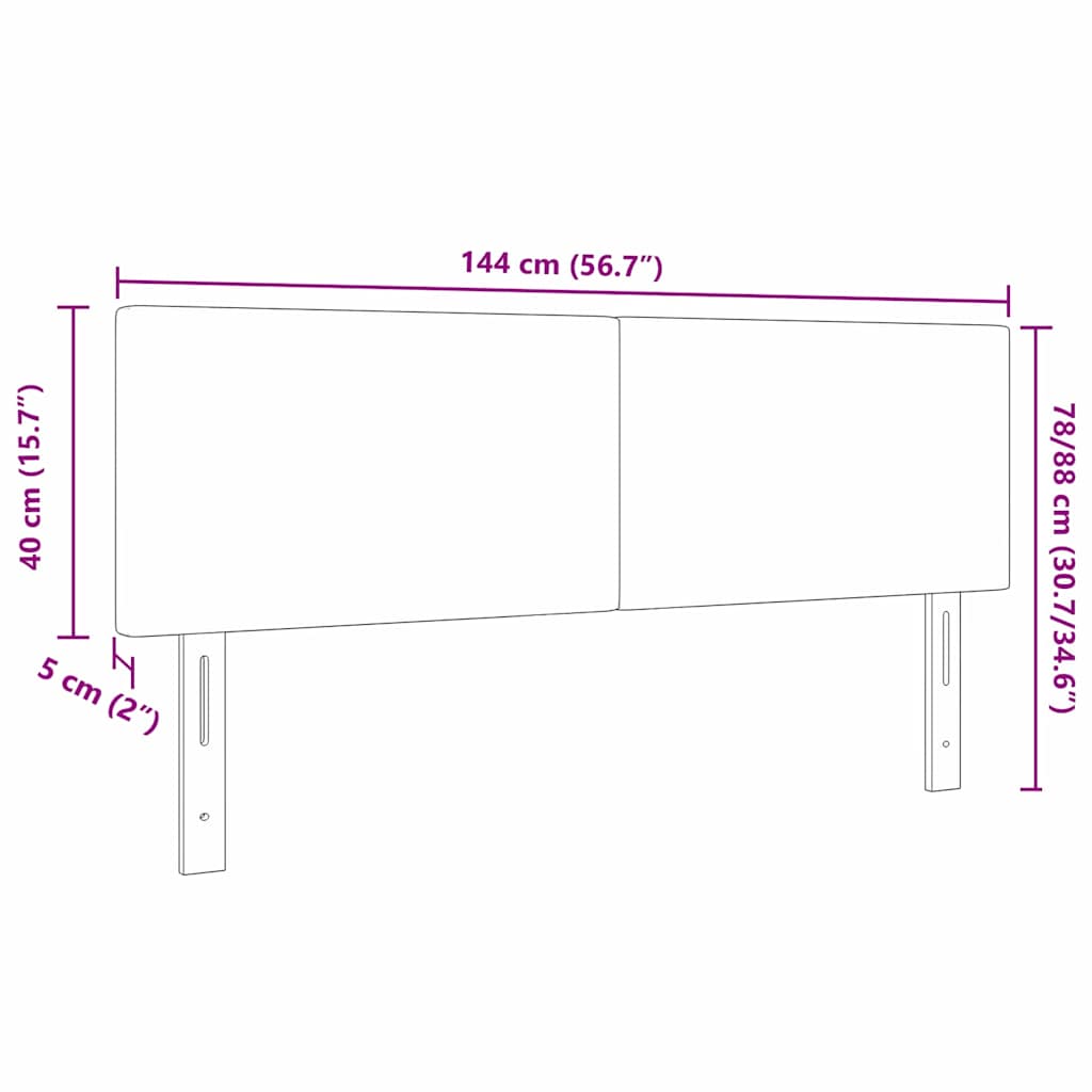 LED glava kreveta Svijetlo siva 144 cm Kordura tekstil