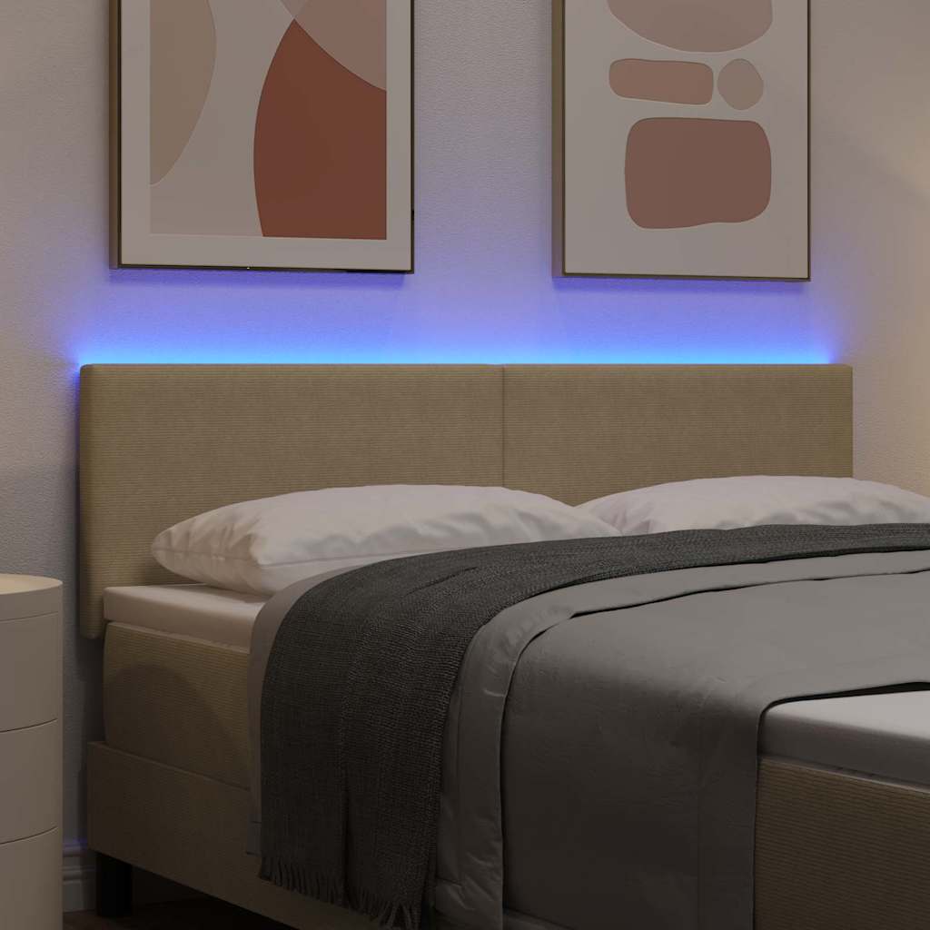 LED glava kreveta Siva zelena 144 cm Kordura tekstil