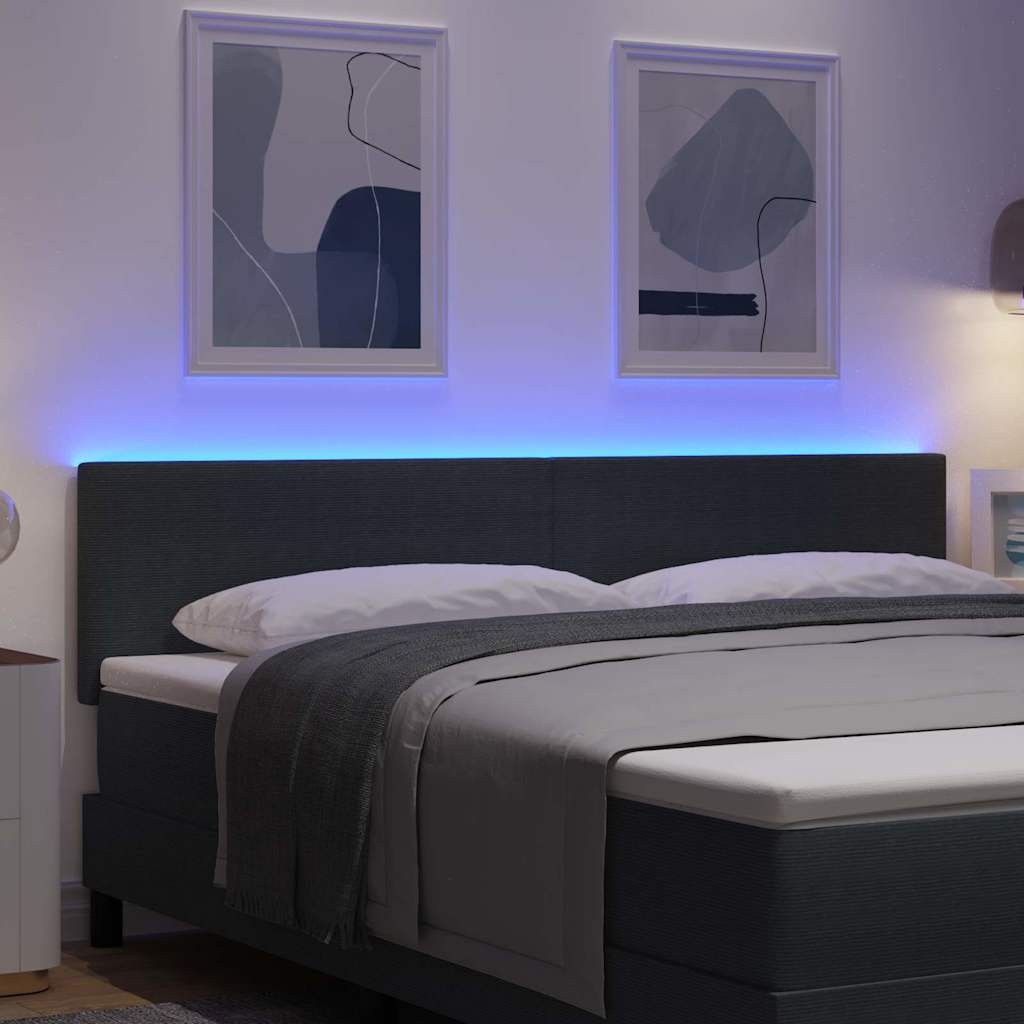 LED glava kreveta Tamno siva 180 cm Kordura tekstil