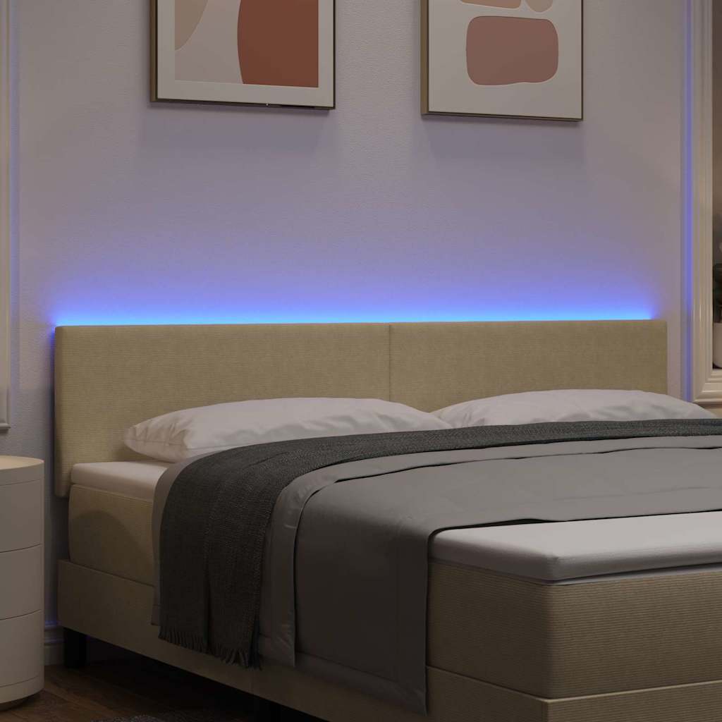 LED glava kreveta Siva zelena 180 cm Kordura tekstil