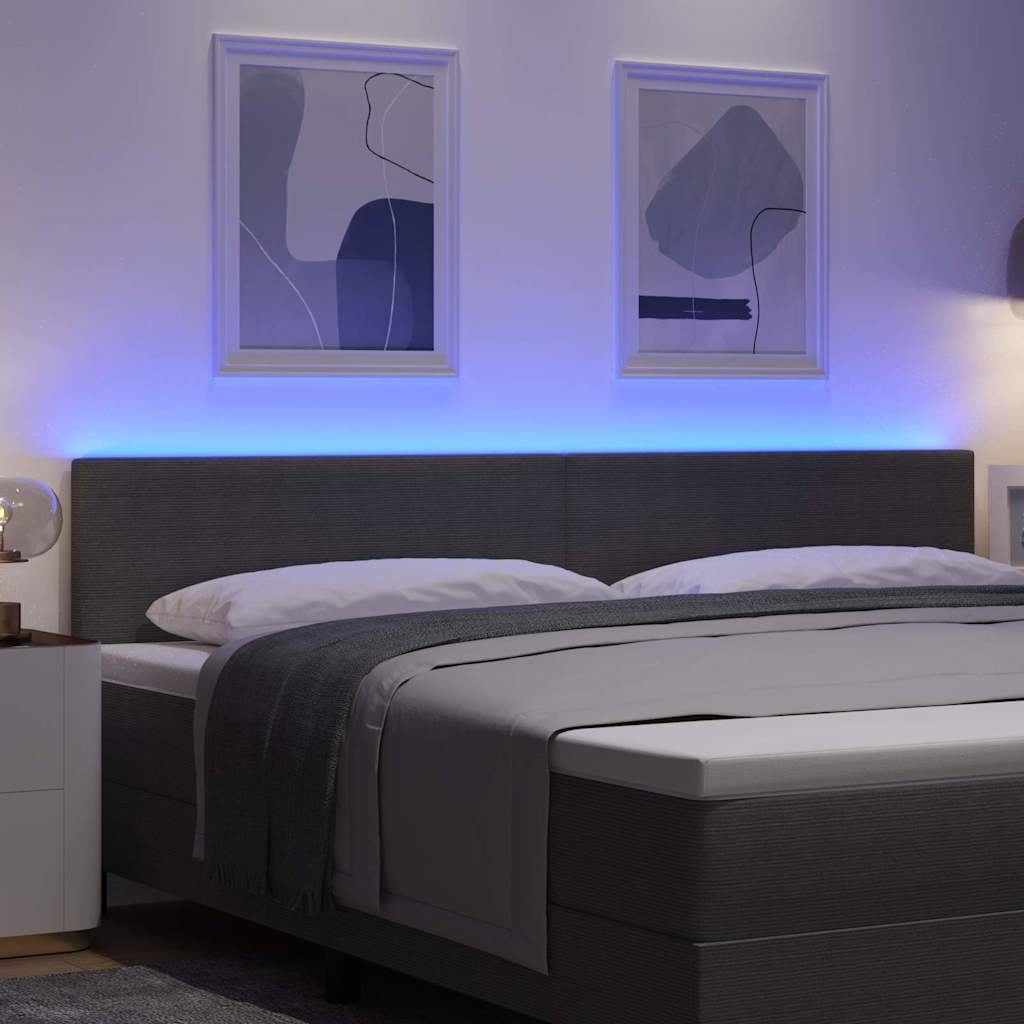 LED glava kreveta Svijetlo siva 200 cm Kordura tekstil