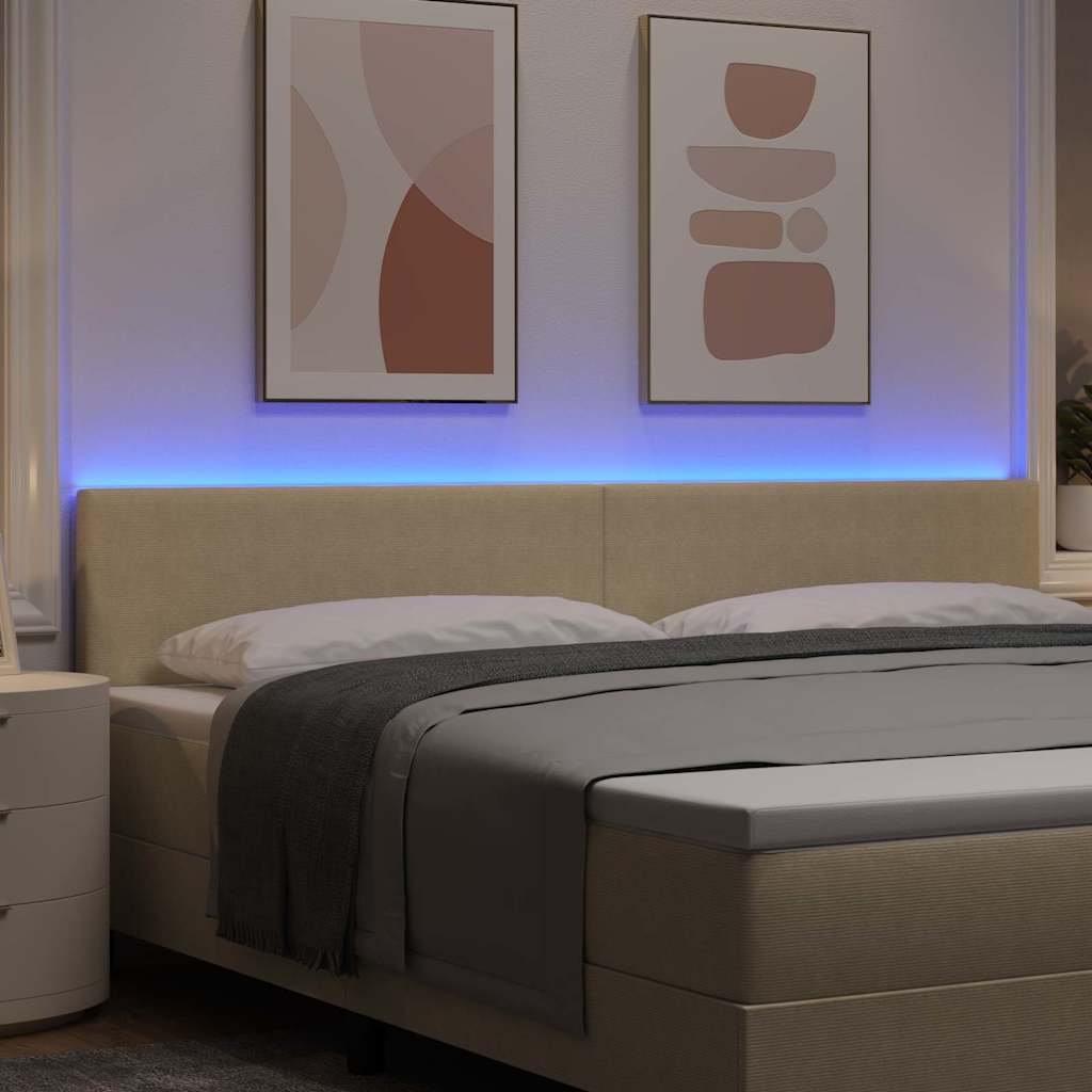 LED glava kreveta Siva zelena 200 cm Kordura tekstil