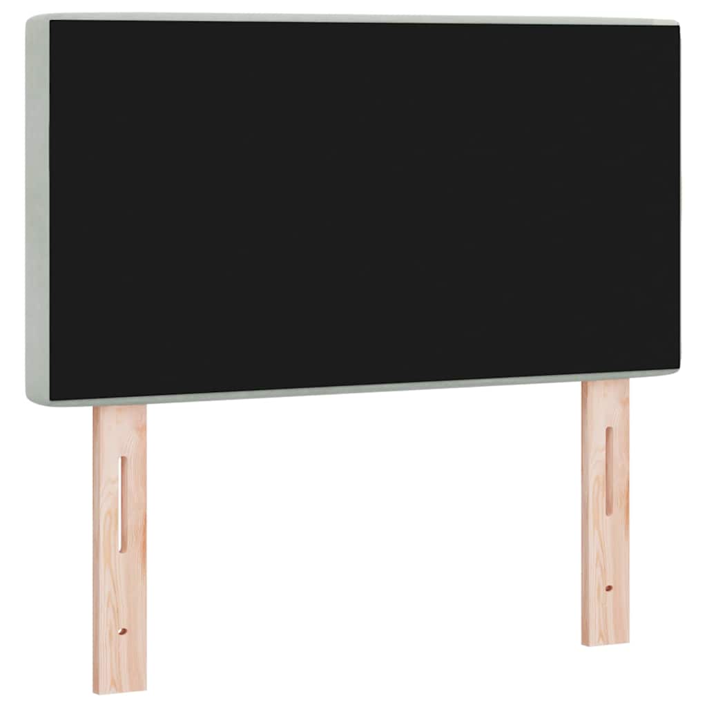 LED glava kreveta s LED trakama Svijetlo siva 80 cm Baršun