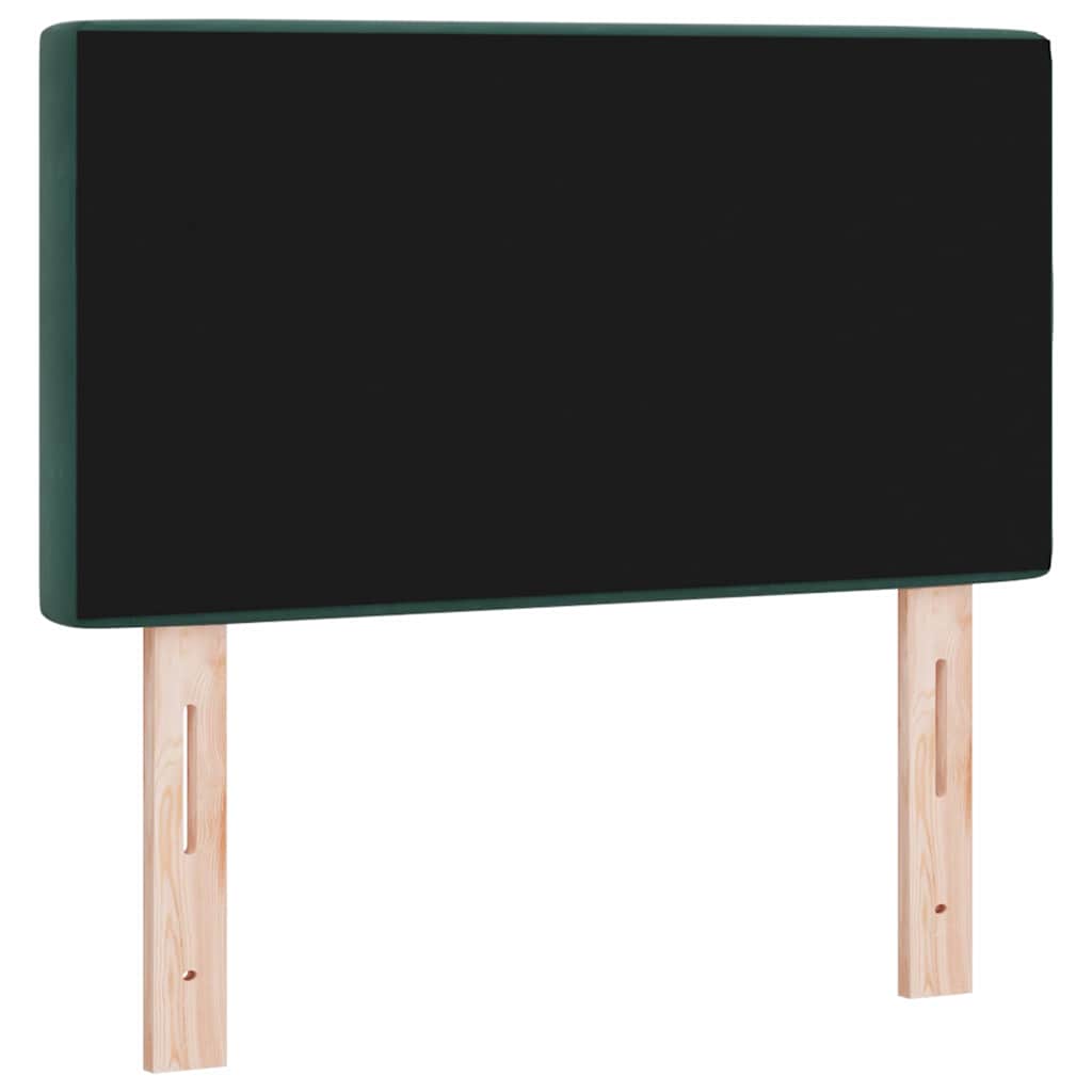 LED glava kreveta s LED trakama Tamnozelena 80 cm Baršun