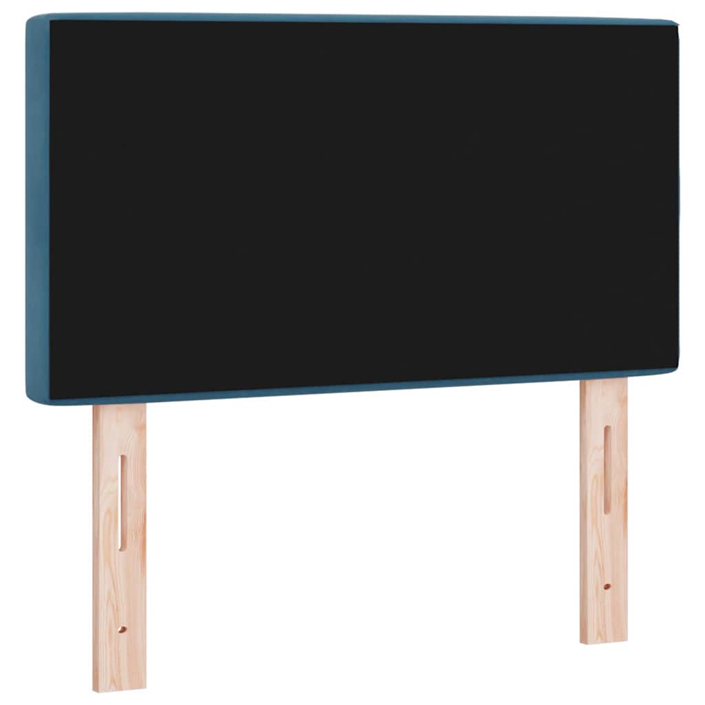 LED glava kreveta s LED trakama Tamno plava 80 cm Baršun