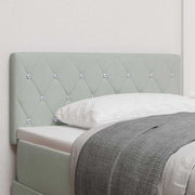LED glava kreveta s LED trakama Svijetlo siva 90 cm Baršun