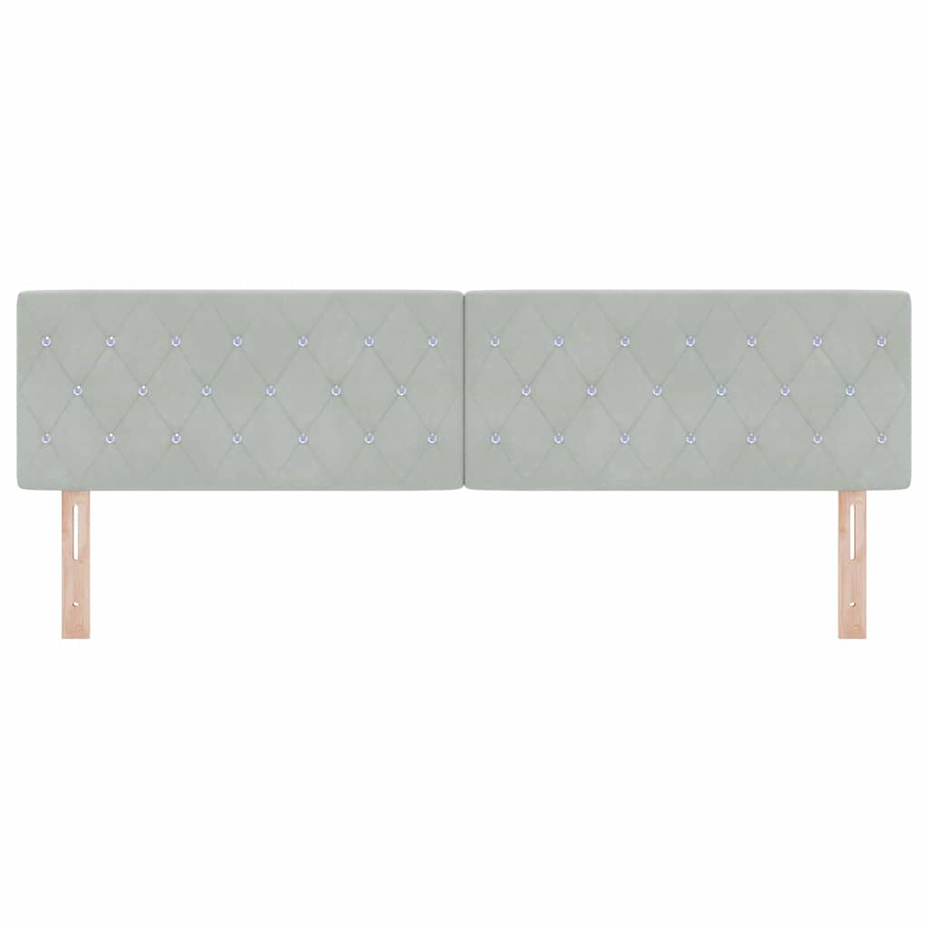 LED glava kreveta s LED trakama Svijetlo siva 180 cm Baršun