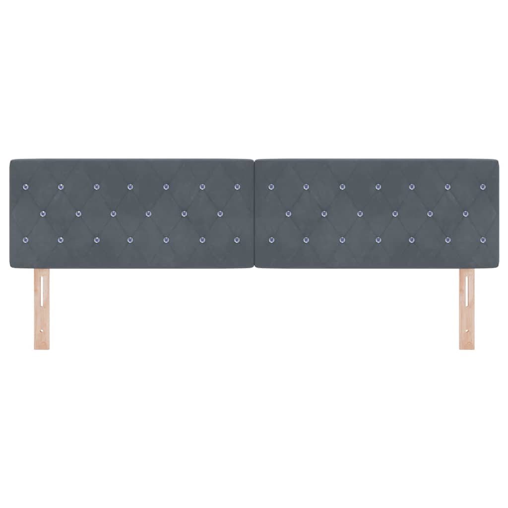 LED glava kreveta s LED trakama Tamno siva 180 cm Baršun