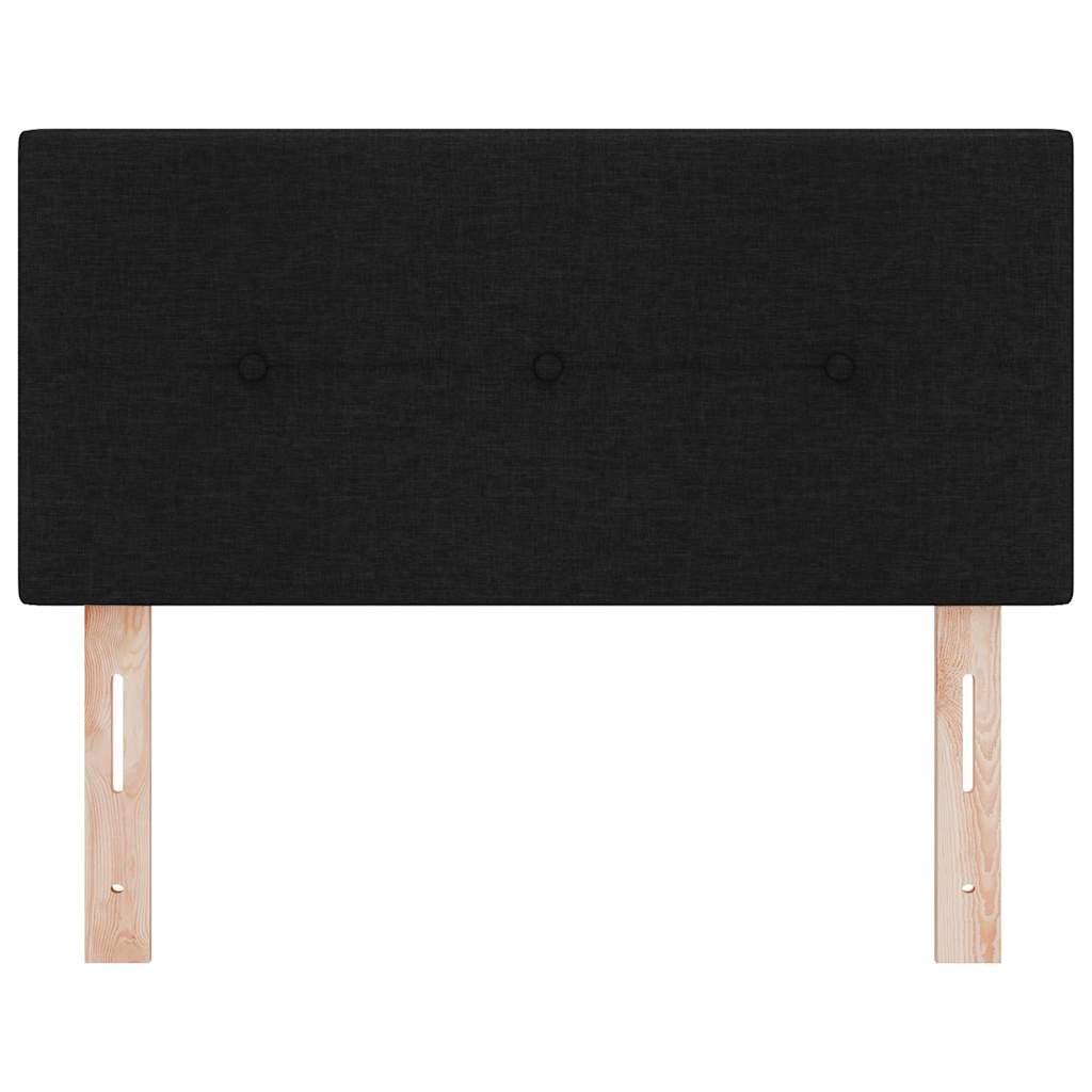 LED glava kreveta s LED trakama s uzglavljem Crna 80 cm tkanina