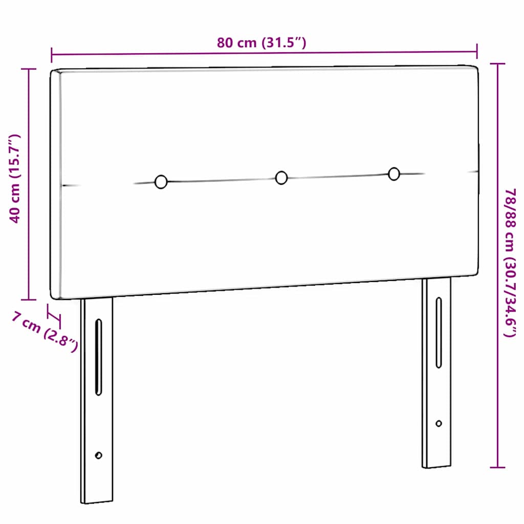 LED glava kreveta s LED trakama Plava 80 cm tkanina