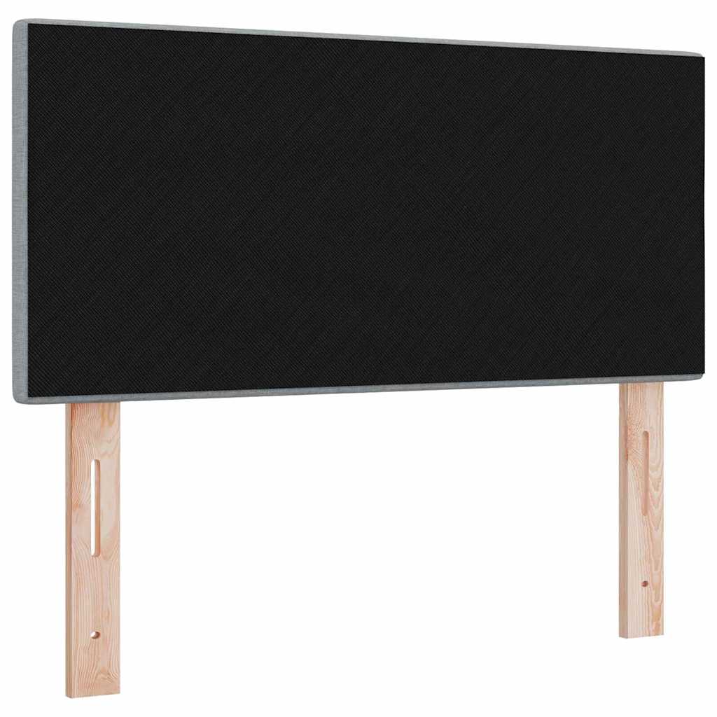 LED glava kreveta s LED trakama Svijetlo siva 90 cm tkanina