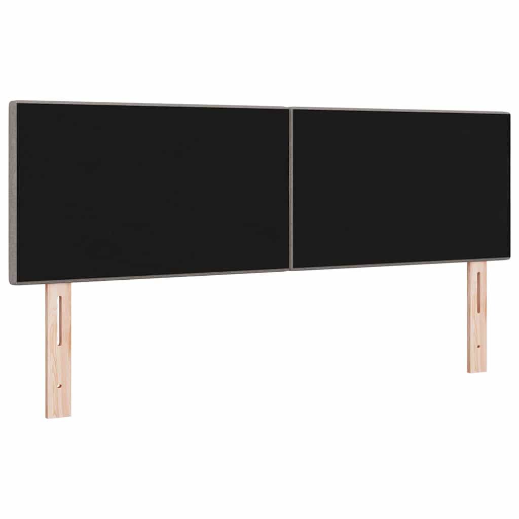 LED glava kreveta s LED trakama Sivo-smeđa 144 cm tkanina