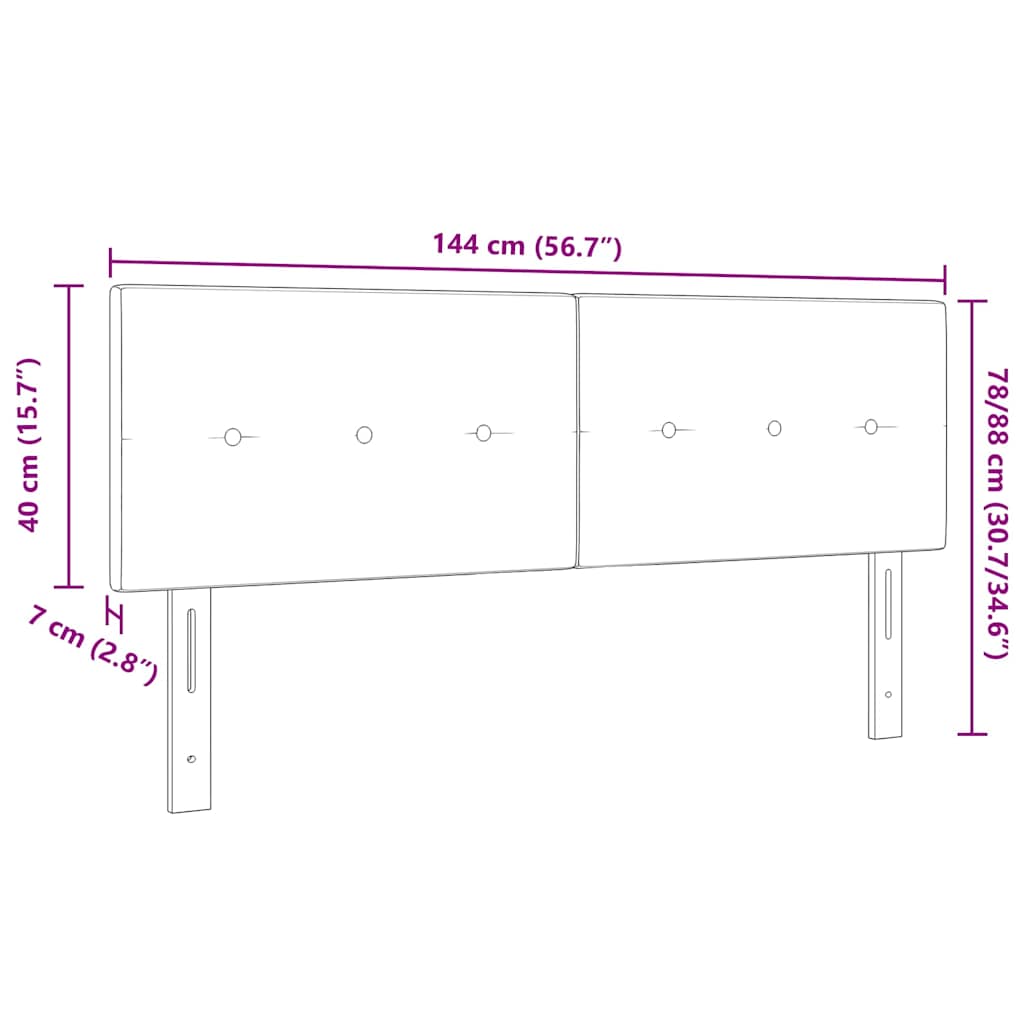 LED glava kreveta s LED trakama Sivo-smeđa 144 cm tkanina