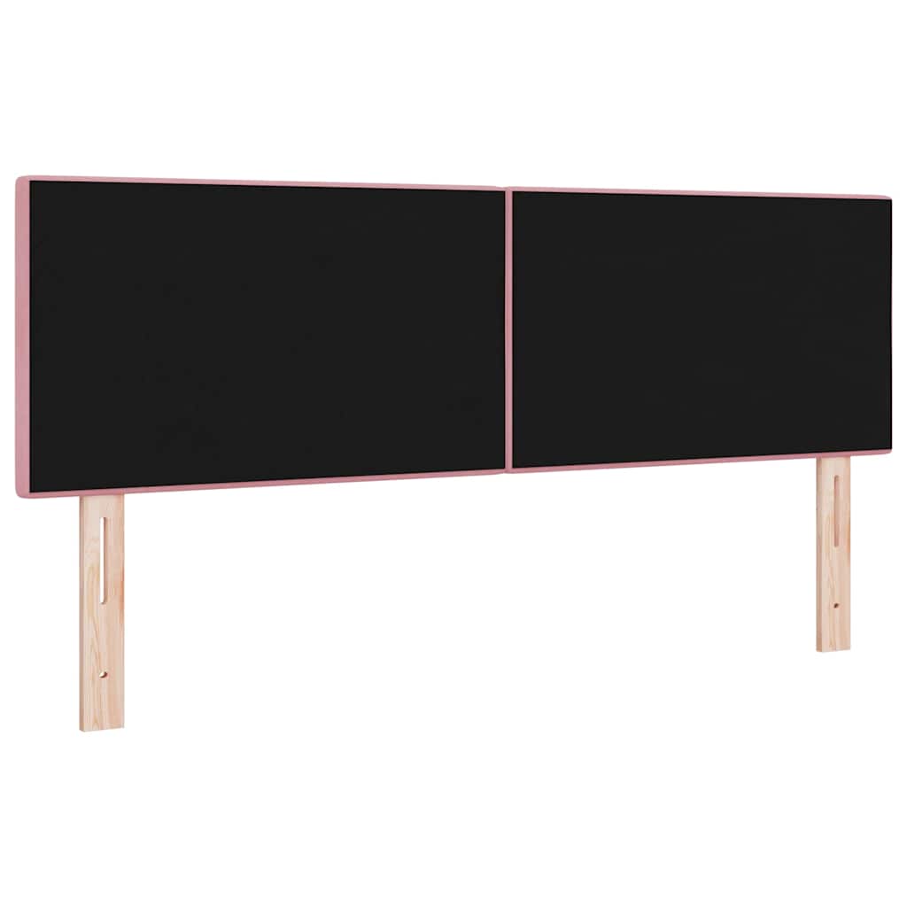 LED glava kreveta s LED trakama Ružičasta 144 cm Baršun