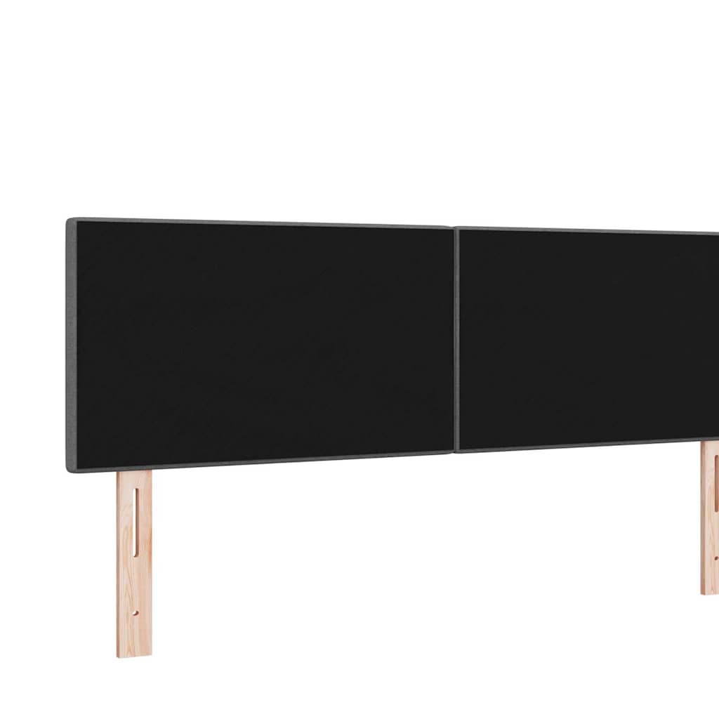 LED glava kreveta s LED trakama Tamno siva 160 cm tkanina