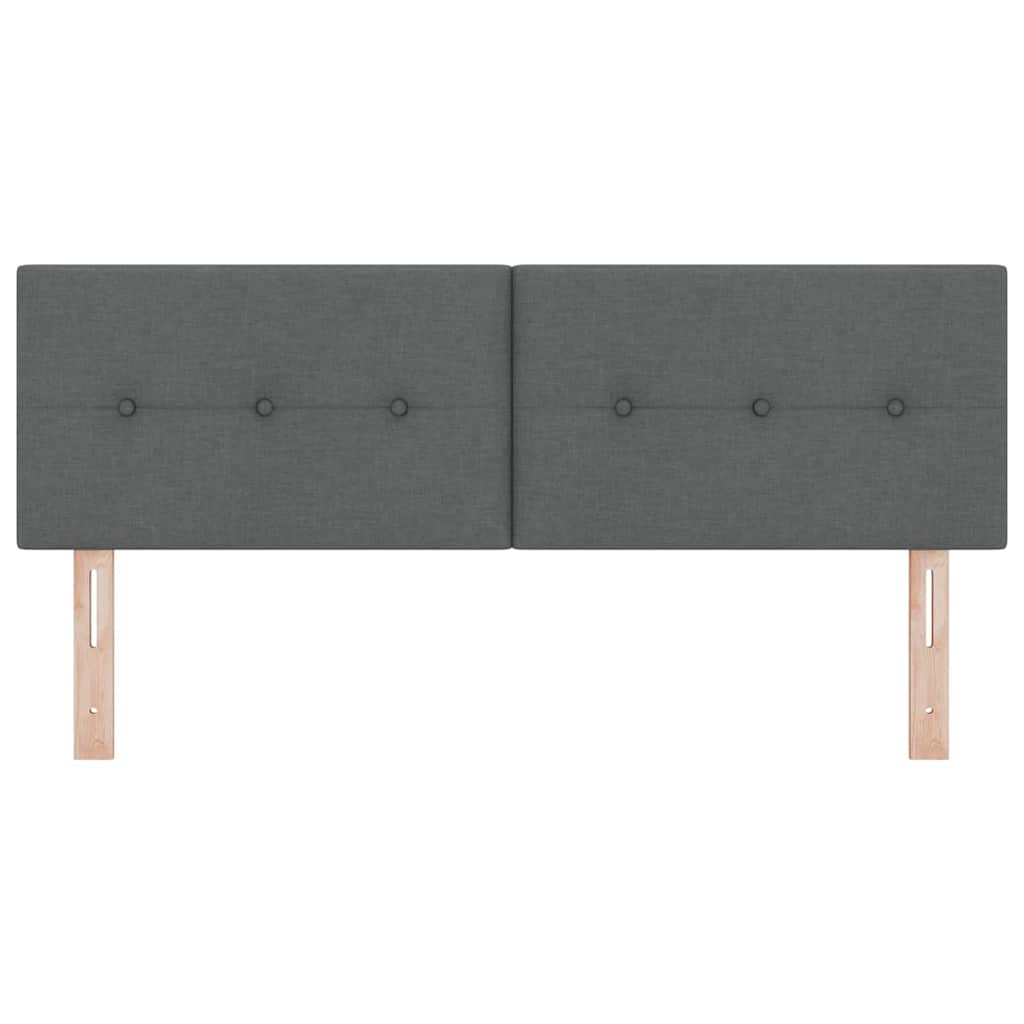 LED glava kreveta s LED trakama Tamno siva 160 cm tkanina