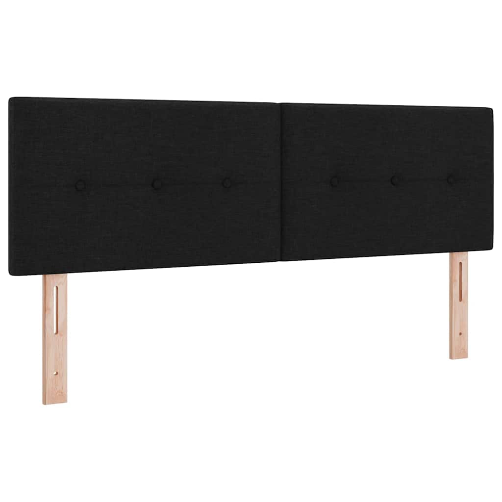 LED glava kreveta s LED trakama Crna 160 cm tkanina
