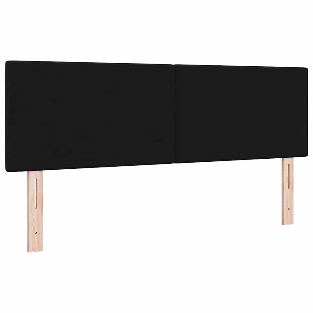 LED glava kreveta s LED trakama Crna 160 cm tkanina