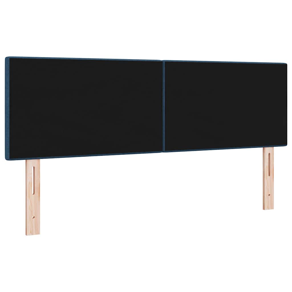 LED glava kreveta s LED trakama Plava 160 cm tkanina