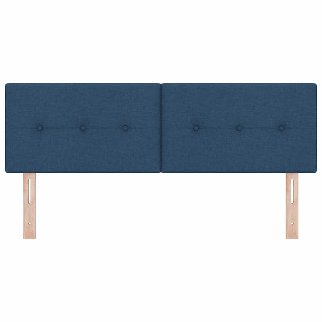 LED glava kreveta s LED trakama Plava 160 cm tkanina