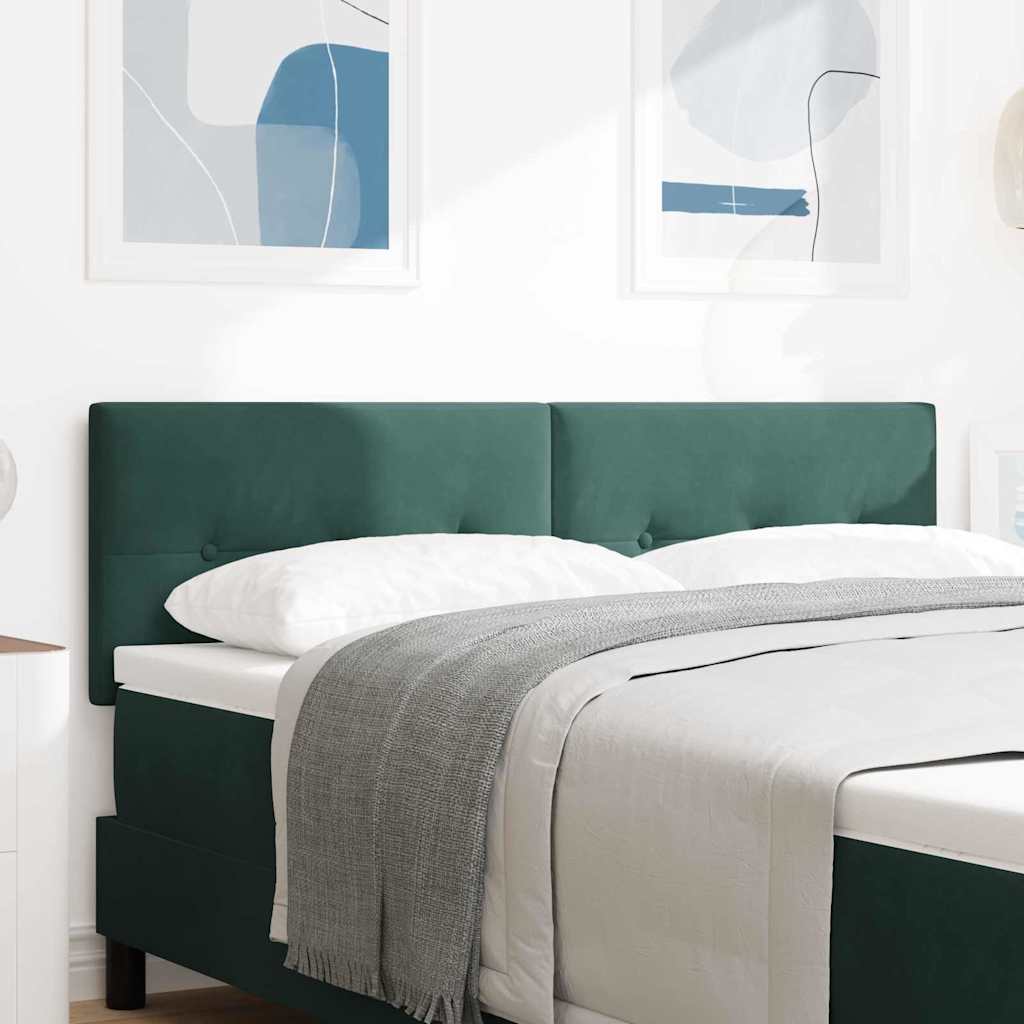LED glava kreveta s LED trakama Zelena 160 cm Baršun