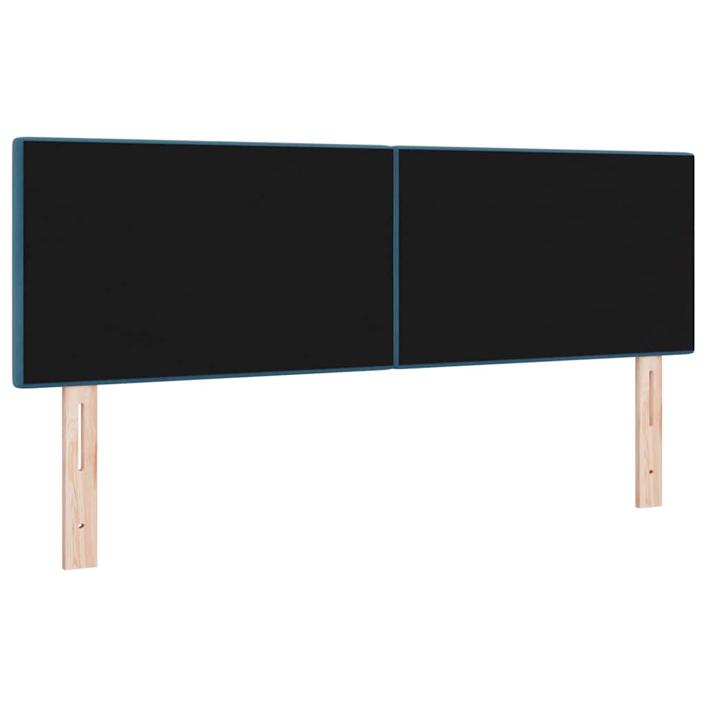 LED glava kreveta s LED trakama Plava 160 cm Baršun
