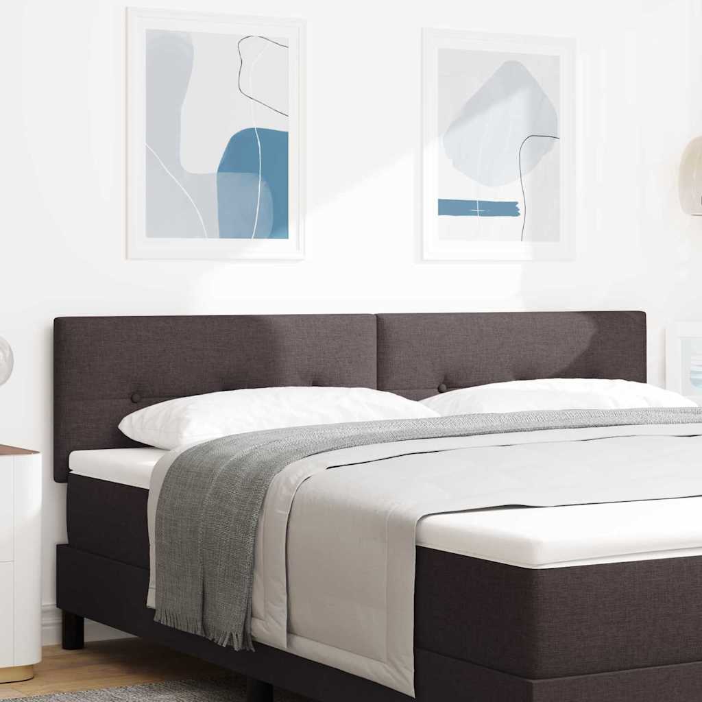 LED glava kreveta s LED trakama Tamno smeđa 180 cm tkanina