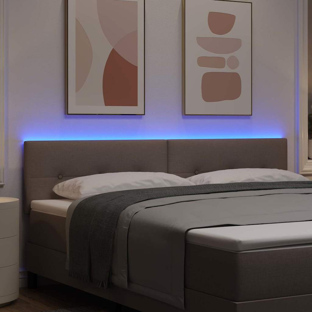 LED glava kreveta s LED trakama Sivo-smeđa 180 cm tkanina